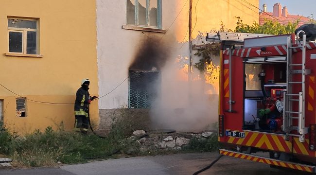 Karaman'da öfkeli kiracı evi ateşe verdi 